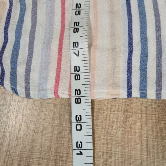 Torrid Pastel Striped Top Size Large Cream Ruffle Sleeveless Feminine Preppy - Picture 5 of 7